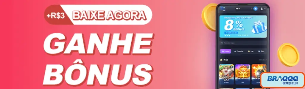 Bônus de R$12 para novos usuários do app BRAQQQ cassino