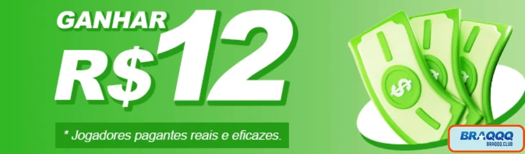Bônus de R$12 disponível para novos usuários no BRAQQQ cassino